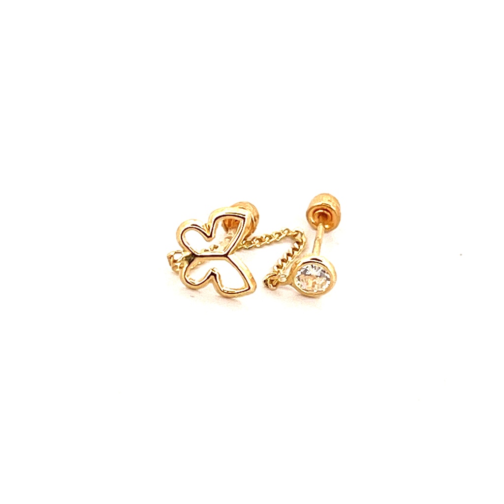 [353435] BROQUEL BISEL CADENA CON MARIPOSA 10K