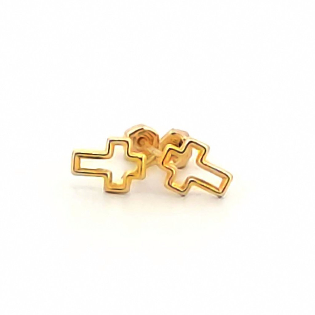 BROQUEL CRUZ SILUETA  BB (10K Yellow Gold)